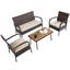 Pranet Rattan 4 - Person Seating Group with Cushions