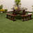 Durable 8-person Metal Wood Patio Dining Set, Rustic Round Design For Garden