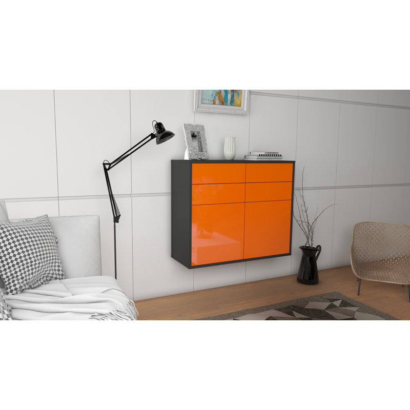Schwenk 92cm Sideboard, Anthracite/Orange