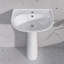 Lavabo de salle de bain piédestal moderne en U blanc avec trop-plein