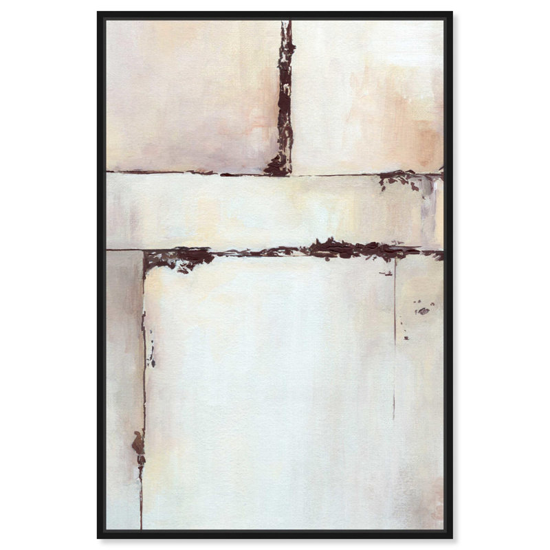 Art contemporain sur toile, "The Mission I", Cadre flottant noir, H 16 po x l 11 po