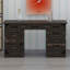 Bureau de direction Farmhouse avec station de charge, prises de courant, tiroirs, armoire et tiroir classeur-130595101