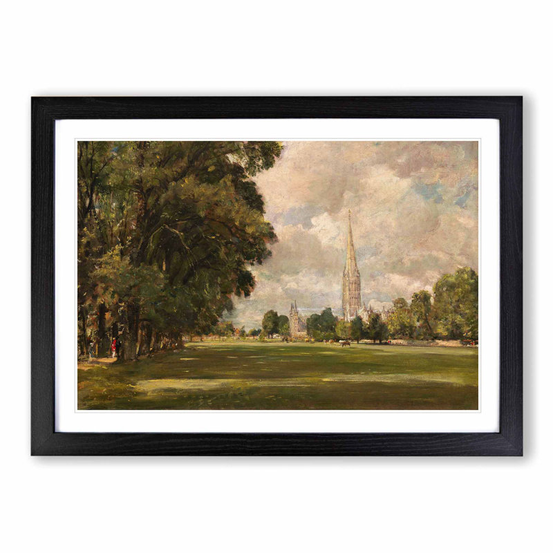 Salisbury Cathedral Vol.3 by John Constable - Framed Print, Black Framed, 48cm H x 65cm W x 2cm D