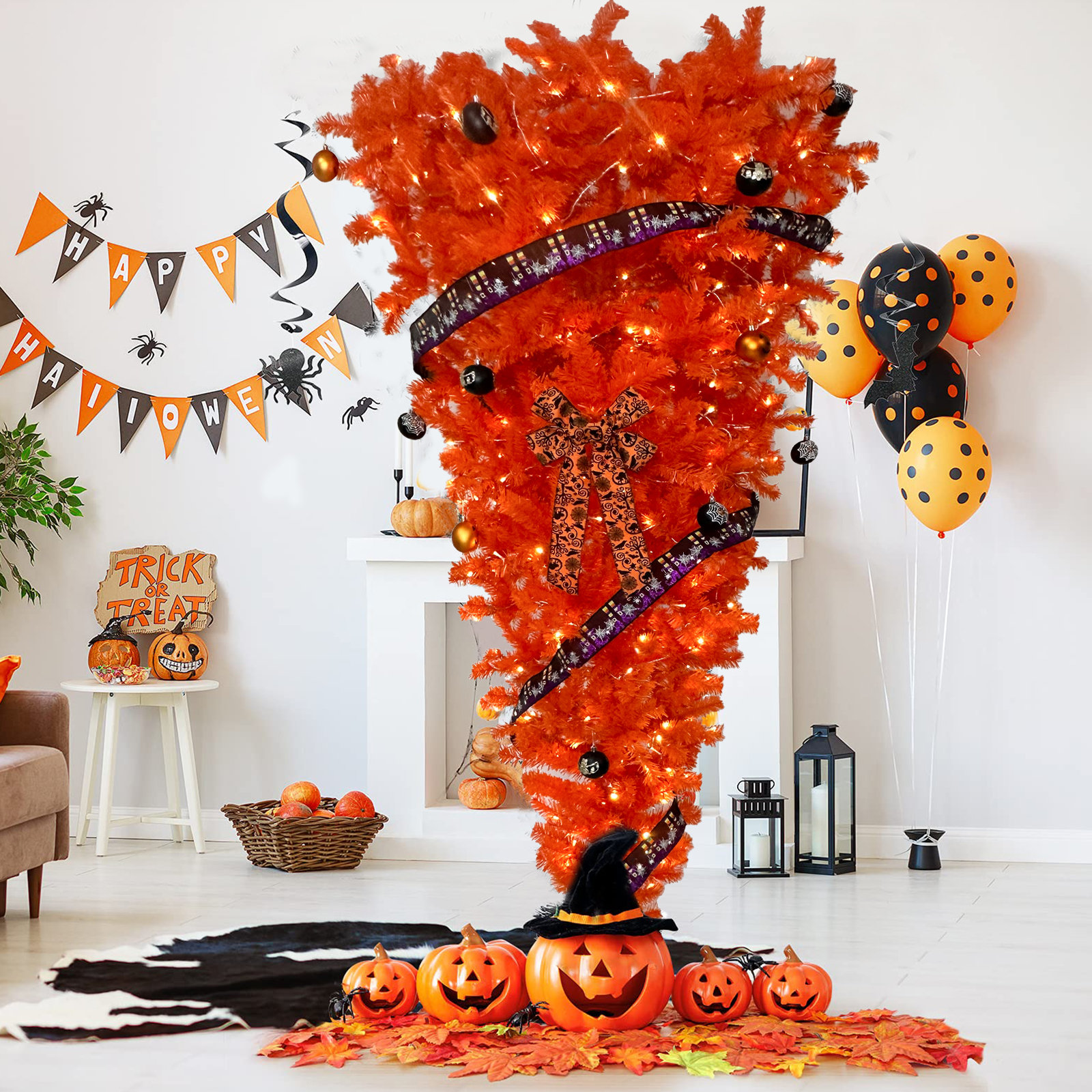 The Holiday Aisle® 7.5 FT Prelit Upside Down Christmas Tree