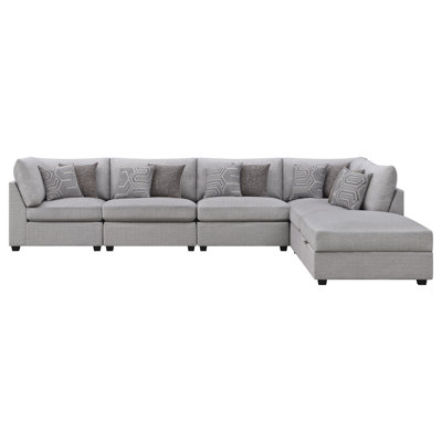 Lafayette Grey 6-piece Upholstered Sectional Sofa