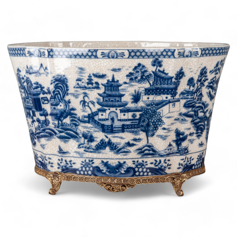 Blue Willow Handmade Planter