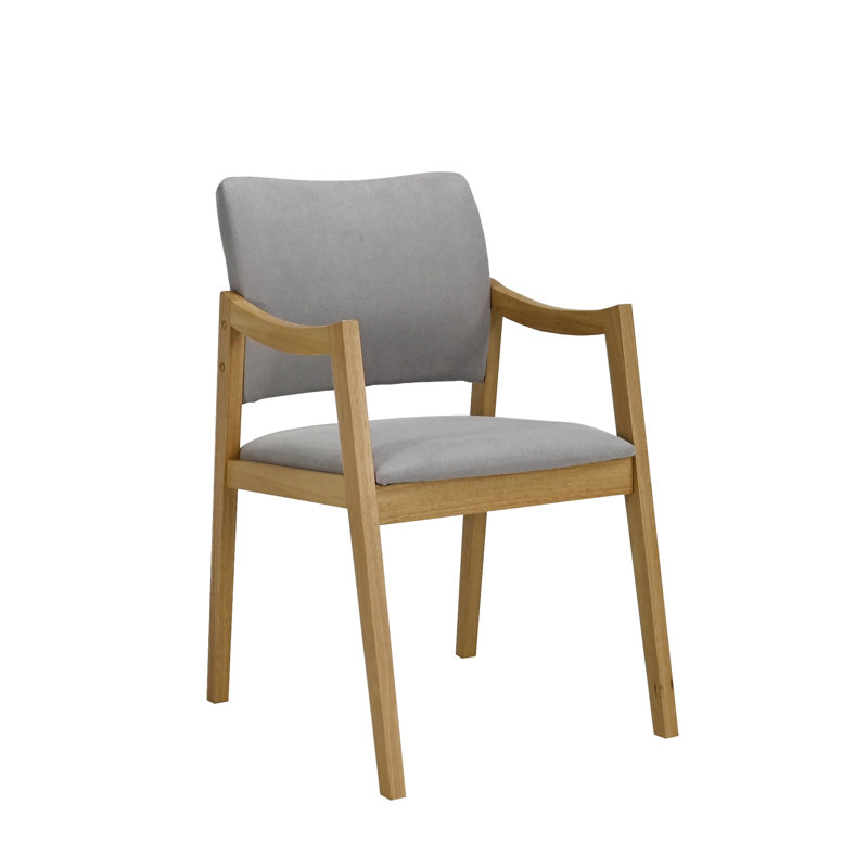Menorca 2pc Indoor Grey Dining Chairs, Oak Wood