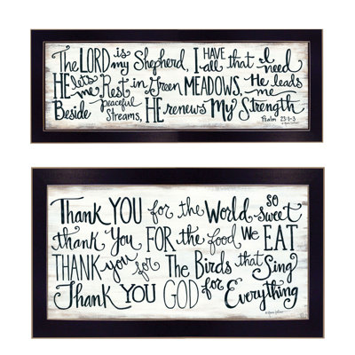 Set Of Two Thank You Lord Print Wall Art