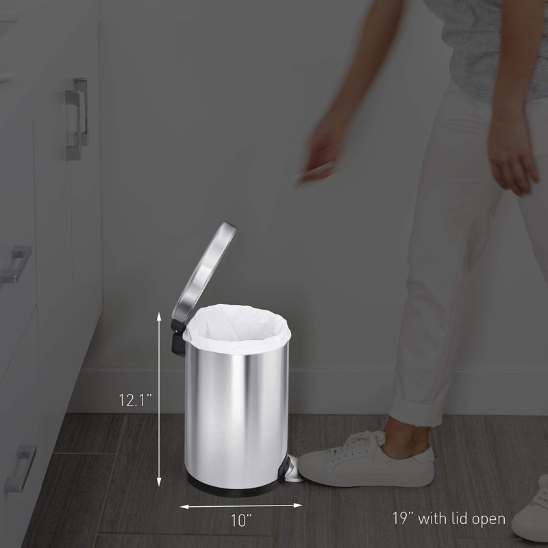 Poubelle de salle de bain 1,2 gallons, Poli