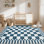 Tapis à carreaux pour salon, tapis de chambre lavables, tapis antidérapant pour enfants, garçons, chambre à coucher