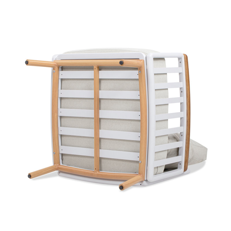 Chaise avec accoudoirs de patio en teck et aluminium 29 po Joseph, ensemble de 2