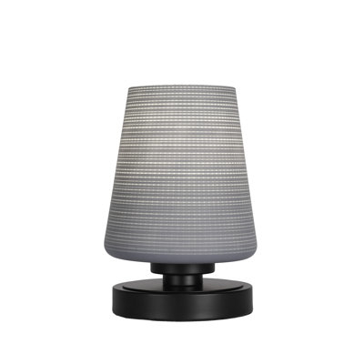 Aneka Accent Lamp Shown In Matte Black Finish With 6" Matrix Glass