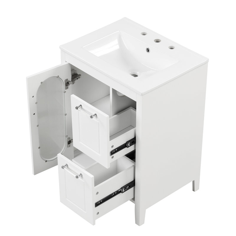 Meuble-lavabo 24 po avec lavabo, Blanc