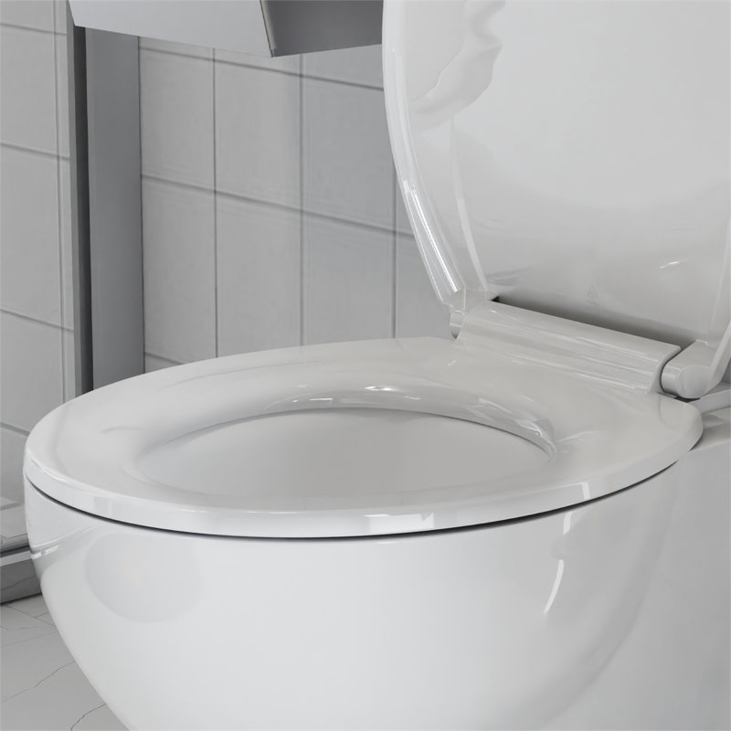Toilet Seat Round,Toilet Seat with Quick-Release And Quick-Attach, Plastic Toilet Seat with Soft Close, Easy Install and Clean - White