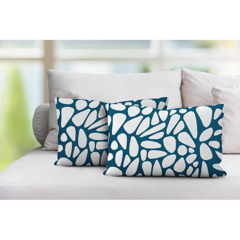 Coussin lombaire intérieur / extérieur Stone, Turquoise