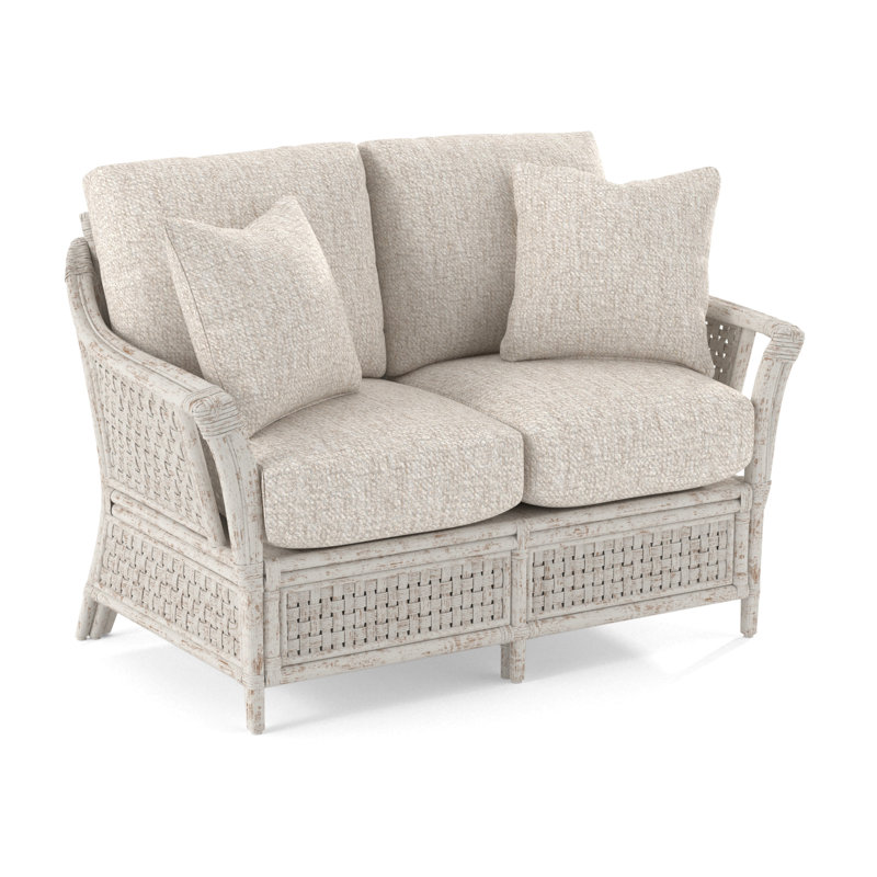 Boca Loveseat, White Textured Performance;, Antique Black