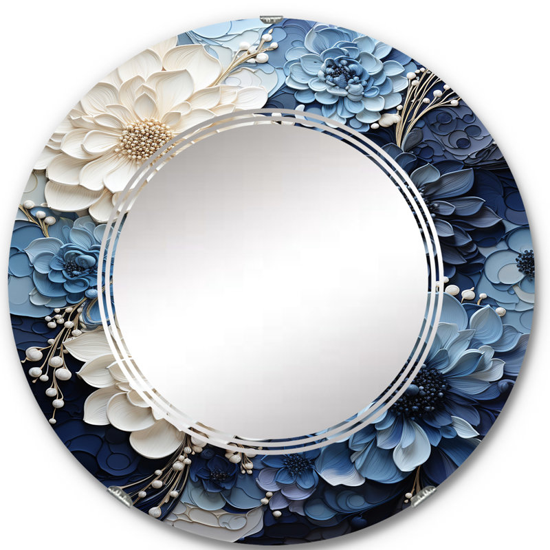 Barrine - Miroir mural moderne rond, 24 po x 24 po