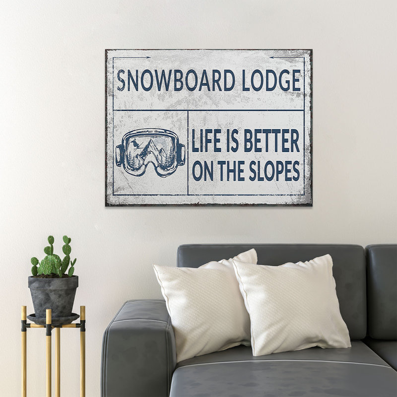 «Skiing Glasses - Snowboard Lodge», reproduction d'art graphique sur toile tendue, H 16 po x l 20 po x P 2 po