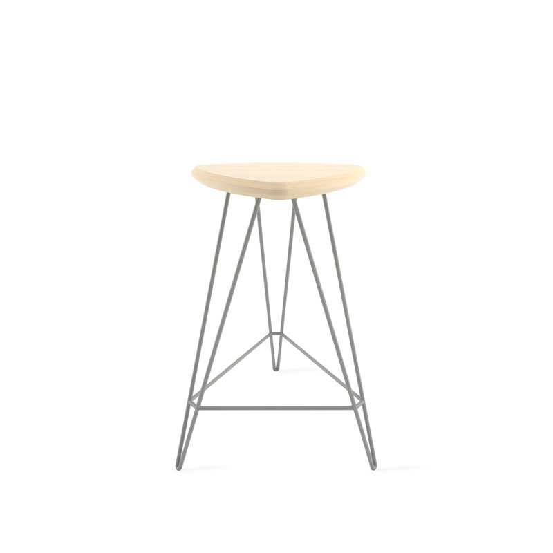 Madison Counter Stool with Metal Frame, Maple, Counter Stool (26" Seat Height), Gray