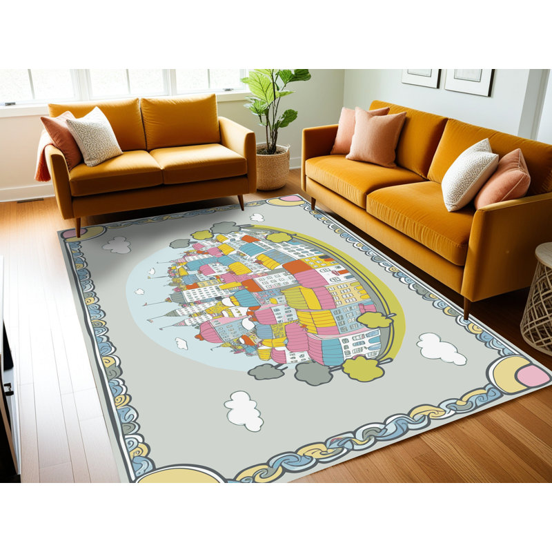 Tapis lavable East Urban Home, Rectangulaire 2 pi x 3 pi