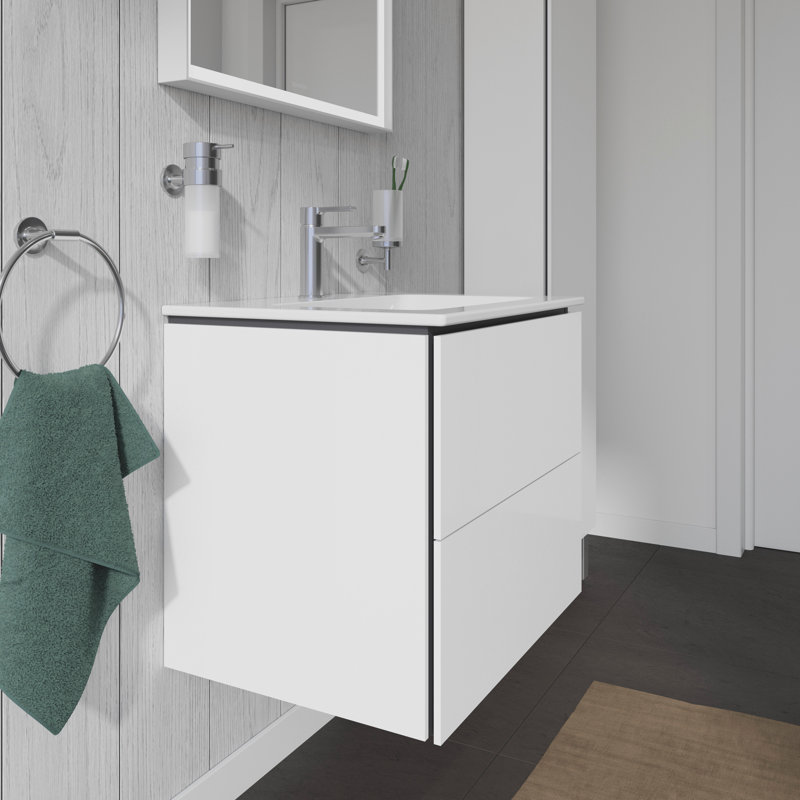 Meuble-lavabo mural simple Duravit L-Cube blanc (lavabo non inclus), Décor blanc
