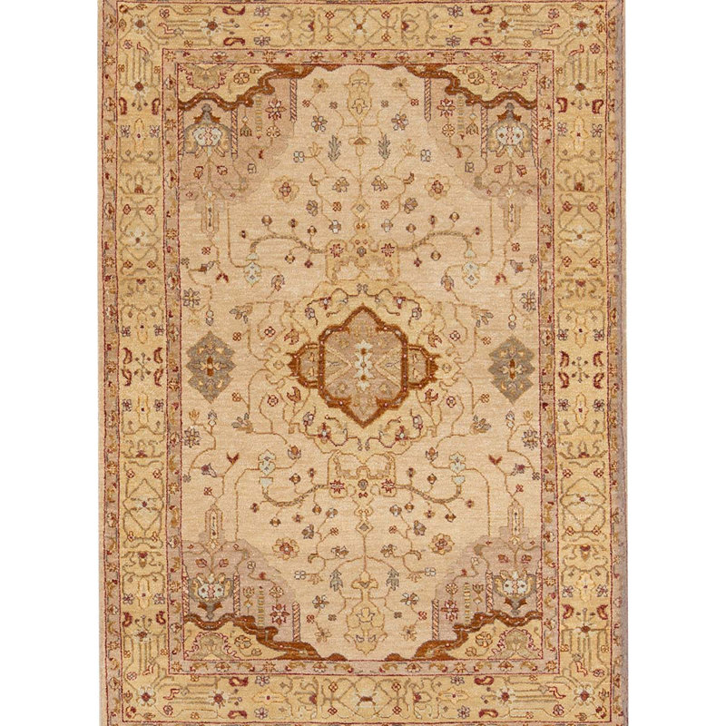 Hand-Knotted High-Quality Beige Area Rug