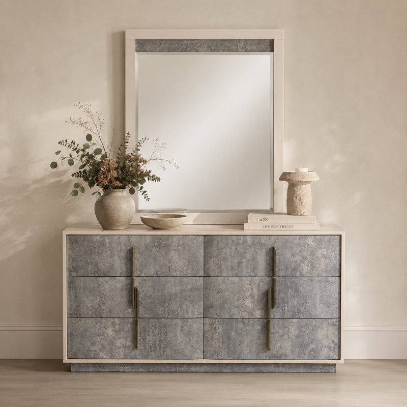 Pavira Dresser With Mirror - Stone