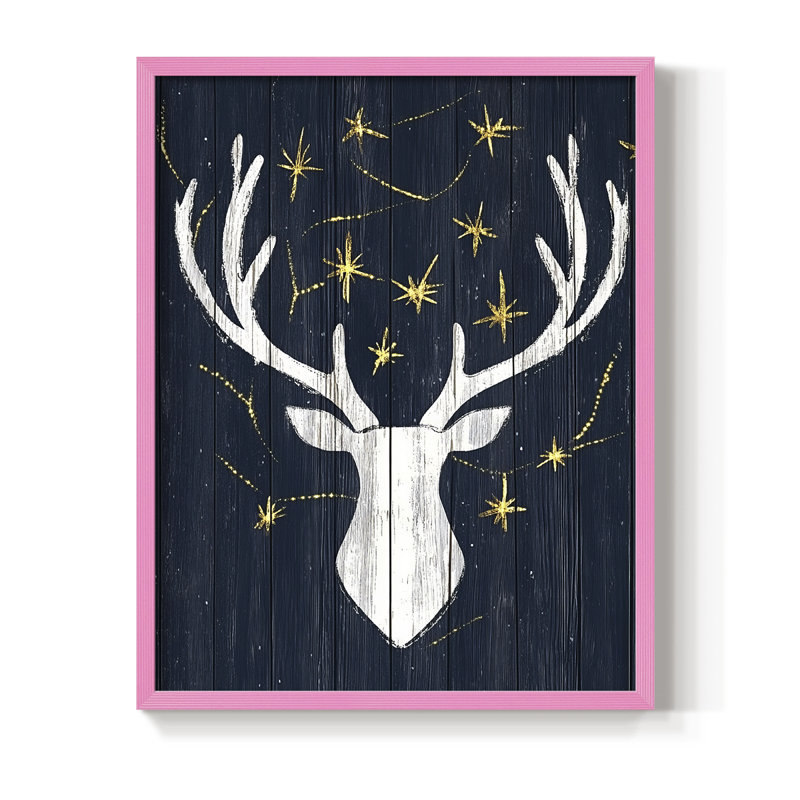 «Christmas Holiday Art XLVII», reproduction encadrée - bois massif, H 15 po x l 12 po, Rose