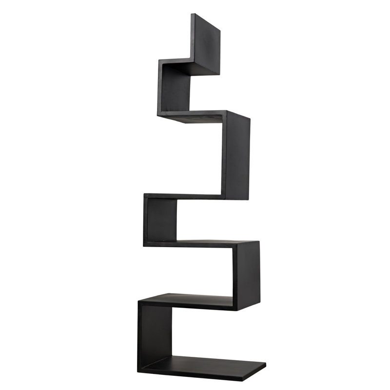 Laszlo Black Geometric Wood Bookcase