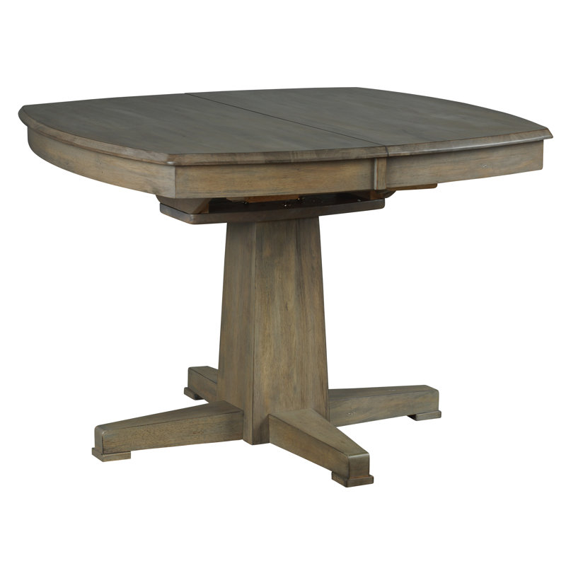Table de salle à manger extensible en bois massif Bollitree, Gris brunâtre
