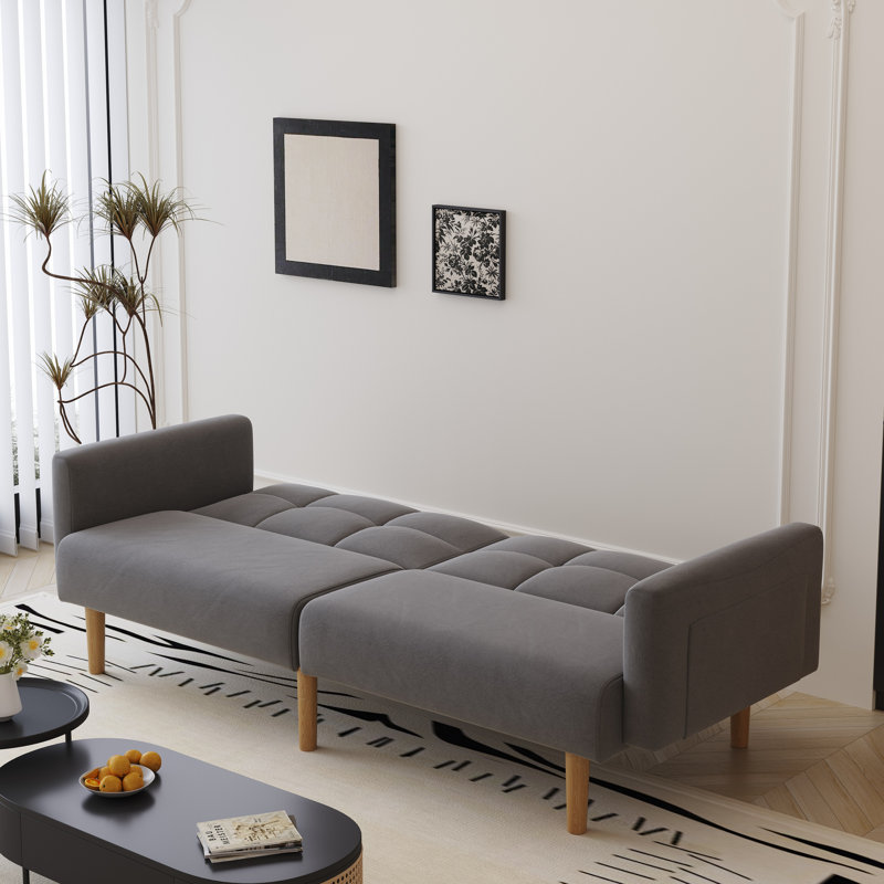 Hewson 3 Seater Sofa Bed, Velvet, Grey