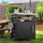 K&K 39.5" Outdoor Grill Cart with Storage Cabinet, Outdoor Bar Cart Pizza Oven Table with Wheels, Stainless Steel Top, Outdoor Kitchen Island with Spice & Paper Rack for BBQ, Waterproof Cover Included