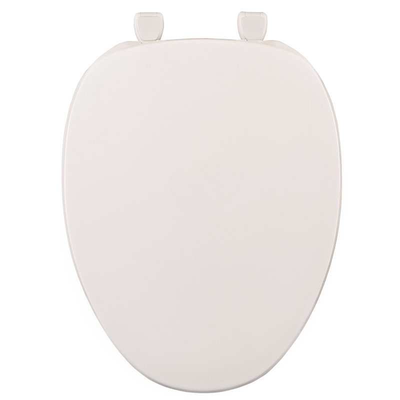 Siège de toilette allongé en plastique, Blanc