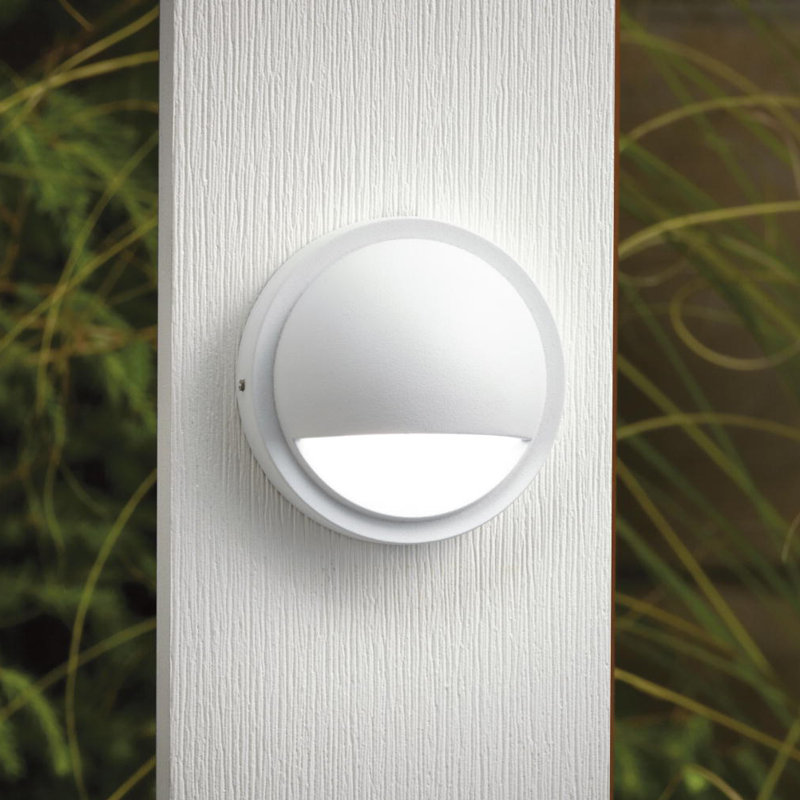 Éclairage de terrasse câblé Timucin, Blanc texturé, 2700 K