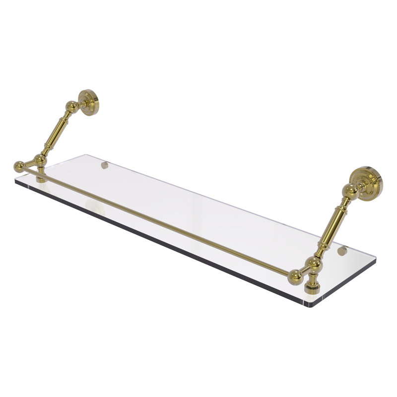 Marchmont Bracket Shelf, Unlacquered Brass, 7.3" H x 30" W x 8.6" D