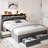 Storage Bed with Modern Platform, Built-In USB Charging & LED Lighting with RGB Options-1587627137-1587627136
