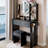 17" Round Led Mirror Vanity Table With 3 - Color Adjustable Brightness And Cushioned Stool, 2 Ac + Power Ports, Large Desktop, Multi Layer Storage, American Design, Material, 46.5 In Height Design