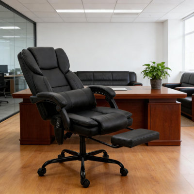 Fauteuil de bureau en similicuir avec massage, fauteuil de bureau, fauteuil inclinable