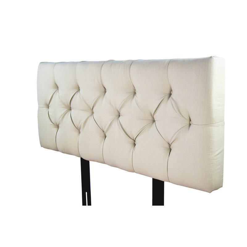 Tête de lit à panneau rembourré Lerman, Beige, Simple