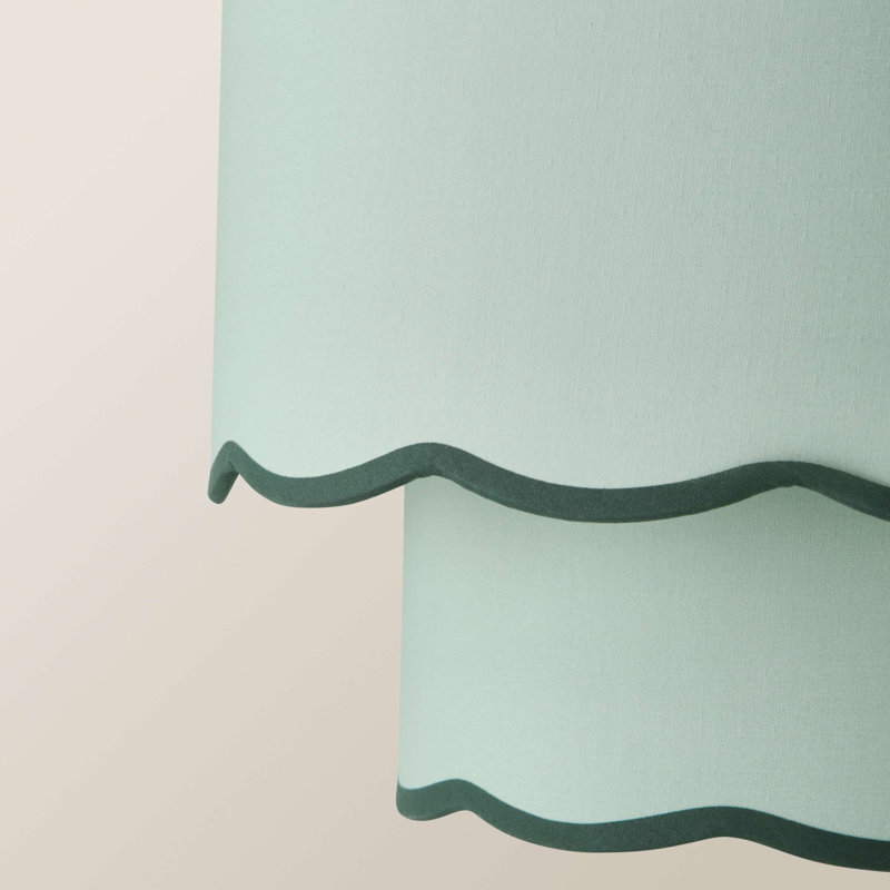 25cm H Blended Fabric Drum Lamp Shade ( Slip-On ), Green