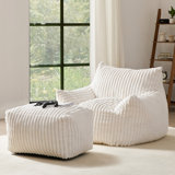 Bean Bag Chair with Ottoman , Comfy Memory Foam Large Lazy Sofa