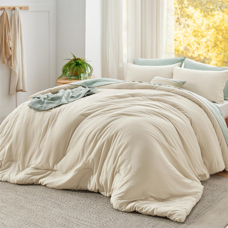 Bedsure Reversible Prewashed Comforter Set, Dark Green, Super King Comforter + 2 Standard Pillowcases