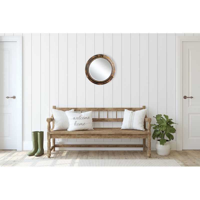 Miroir mural rond, rouille