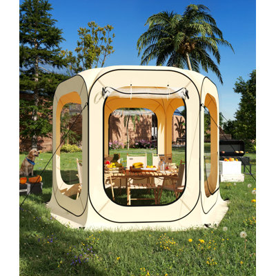 10×10 ft Pop Up Tent, 6-8 Person Portable, Clear Pop Up Bubble Tent Waterproof Windproof Coldproof for Adults