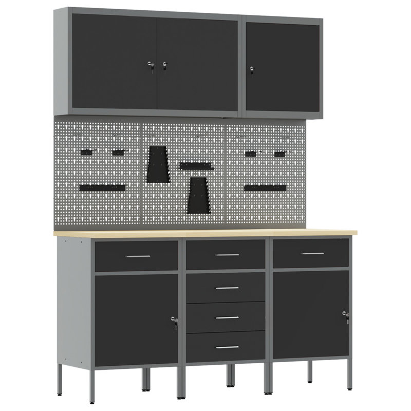 Work Cabinet with Drawer, Black