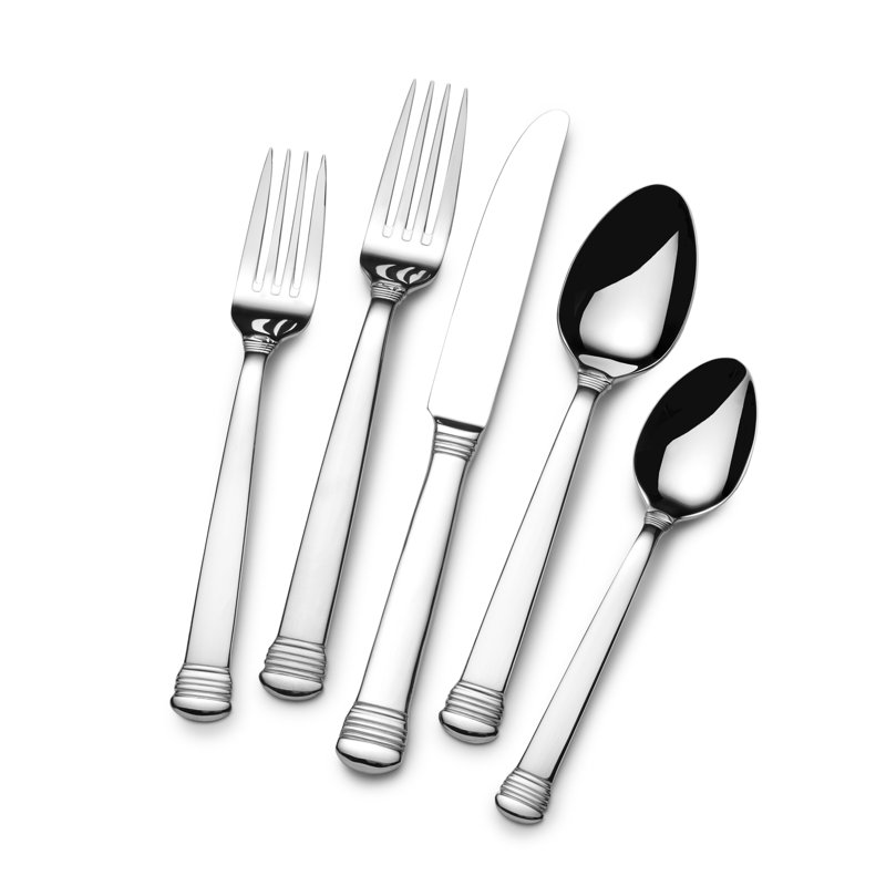 St. James Capital Dome 18/10 Stainless Steel 90pc  Flatware Set - Service for 12