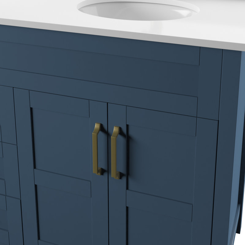 Andjoua 59.5'' Double Bathroom Vanity with Top, Franklin Blue