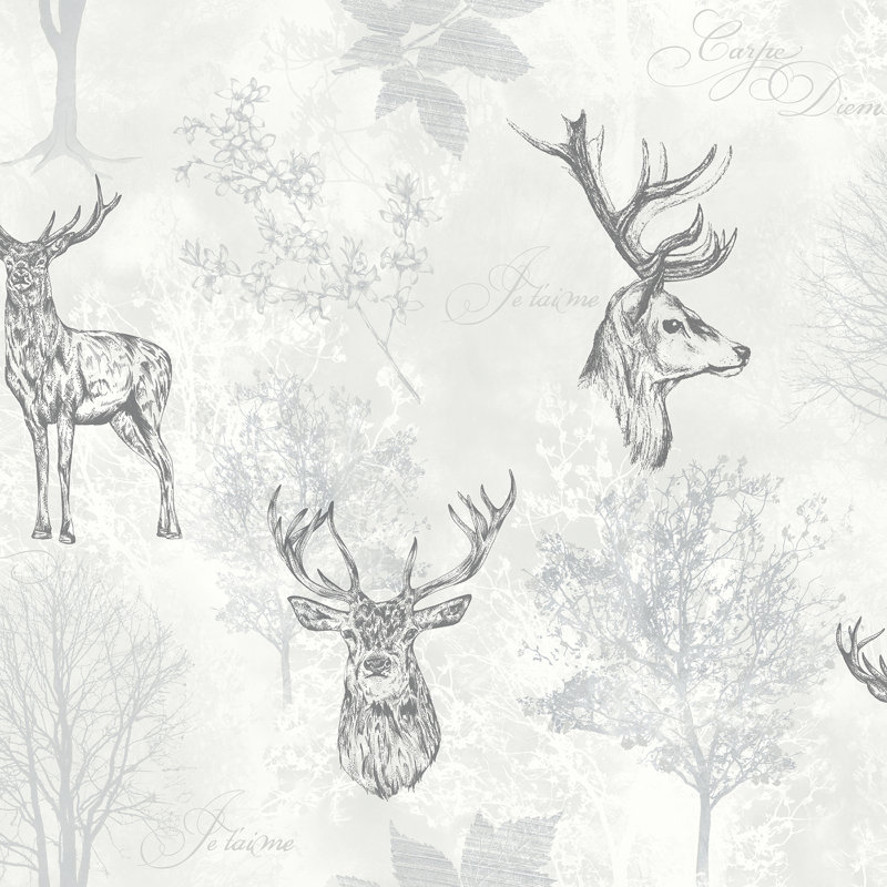 Gilbert Etched Stag Wallpaper