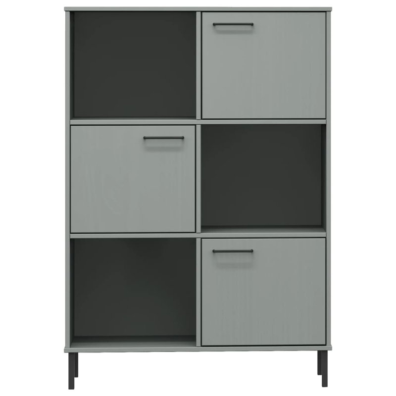 Aatifa 128.5cm H x 90cm W Solid Wood Cube Bookcase, Grey