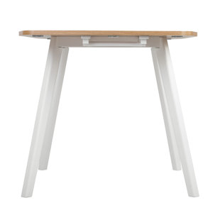 Table de salle à manger extensible de 32 à 47 po Abacus Universal Expert, 2 panneaux latéraux rabattables, chêne et blanc
